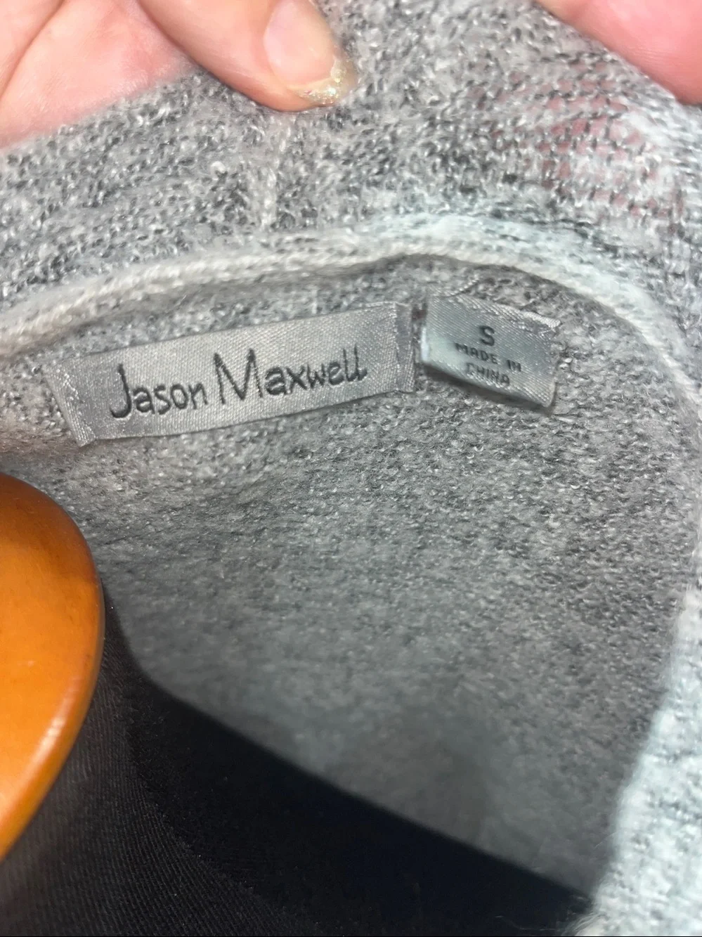 jason maxwell Light Gray V-Neck Ribbed Front Sweater